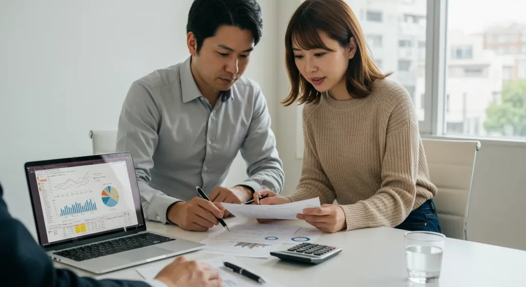 シミュレーションする夫婦