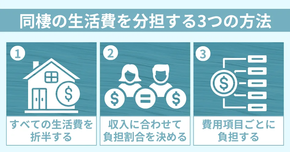 同棲の生活費を分担する3つの方法
